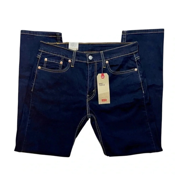 NWT Levi's Men's 502 Taper Stretch Dark Wash Jeans - Picture 2 of 4